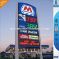 LED screen brand logo glows pylon gas station led price sign